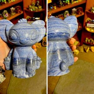 Amazing XL large Blue Aventurine carved stitched